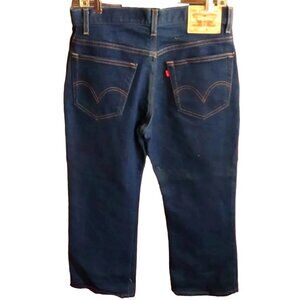 Mens Levi's 517 Jeans 32x26 Bootcut Raw Dark Denim Poly Blend Stretch Jeans